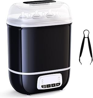 Steriliser, Baby Bottle Steriliser 6-in-1 Sterilizer, Electric Bottle Steriliser and Dryer Steriliser for Baby Bottles Digital LCD, Baby Sterilisers Auto Power-Off Large Capacity Warming Milk & Food