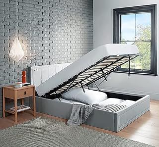 Home Treats Upholstered Ottoman Storage Bed | King Size Ottoman Bed with Storage | Velvet Ottoman Lift Up Double Bed Frame | 5ft King Size Storage Bed (King Size)
