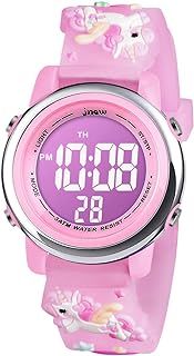 Vicloon Kids Watch, Toddler Digital Watch, Digital Watch LED Electrical Watches 7 Color Lights Watch with Alarm Stopwatch Unicorn Valentine's Day Gift for 3-10 Year Girls
