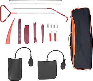 lesolar Breakdown Long Reach Kit, 18pcs Car Emergency Tools Kit, Including Car Trim Removal Tool Kits for Cars, Long Reach Grabber, Air Wedge Bag, Storage Bag