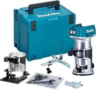Makita DRT50Z 18V Cordless Brushless Laminate Router Trimmer + Bevel Base + Case