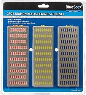 Blue Spot Tools Diamond Sharpening Whetstone Set, 3-Piece (Extra Fine, Fine, Coarse Grit, 6 x 2-Inch, Blue)
