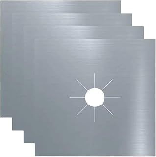 4-Pack Gas Hob Protectors, Non-Stick Stove Covers: Reusable, Heat-Resistant, and Easy-to-Clean Stovetop Sheets for Gas Cookers