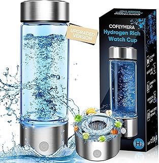 Upgraded Hydrogen Water Bottle, Version Ion Membrane Hydrogen Water Bottle Generator, Ion Water Bottle Improve Water Quality in 3 Minutes, Water Ionizer Machine Suitable for Purified Water (Sliver)