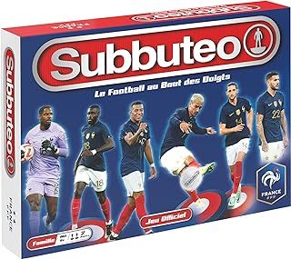 SUBBUTEO Team de France FFF - Table Football Game for Adults and Children from 6 Years Old - Football Game with Strategic Pitcherette - Official FFF Product - 2 Players - In French