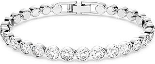 Swarovski Matrix Tennis bracelet, Round cut, Pink, Rhodium plated