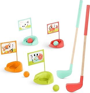 B. toys- Wooden Golf Set- Sports & Outdoors- 15 pc Golf Set for Toddlers with Storage Bag- Pretend Play- 3 Years +