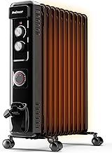 Pro Breeze® Oil Filled Radiator with 11 Fins - Slim Electric Radiator - Portable Oil Heater with Built-in 24 Hour Timer, 3 Heat Settings, Adjustable Thermostat & Safety Cut-Off - Black