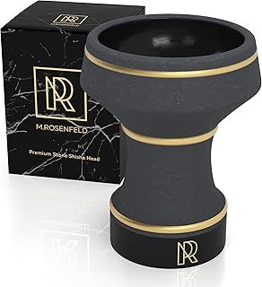Shisha Head Stone - Elegant Shisha Head, Black, Handmade, Shisha Head Glazed for Optimal Heat Retention & Longer Smoking Pleasure M. ROSENFELD
