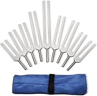 Solfeggio Tuning Forks for Healing by Omnivos for Sound Therapy, Chakra Healing, Includes the 528 hz Tuning Fork, Machined not Molded and Made in the USA