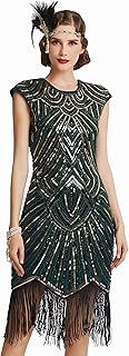 BABEYOND Women's Flapper Dresses 1920s Beaded Fringed Great Gatsby Dress