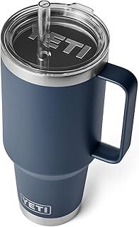 YETI Rambler Straw Mug, Stainless Steel Vacuum Insulated Mug with Stronghold Lid, Navy, 42 oz (1242 ml)