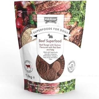 1.5Kg Irish Rover Superfoods Dogs Food Meat Treats Beef Burger Quinoa Beet Kelp