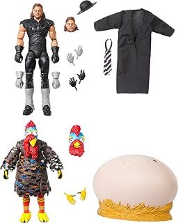 Mattel WWE Set of 2 Action Figures, Ultimate Edition Survivor Series 1990 Undertaker & Gobbledy Gooker Collectibles with Interchangeable Accessories