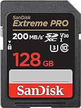 SanDisk 128GB Extreme PRO SDXC card, SD Card, V30 Memory Card, 4K UHD, up to 200 MB/s, SanDisk QuickFlow Technology, RescuePro Deluxe Data Recovery Software, UHS-I, Class 10, U3, V30