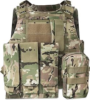 HYCOPROT Tactical Vest, 1000D Oxford Adjustable Military Airsoft Vest, for Special Mission, Outdoor Adventure Paintball, Military Training