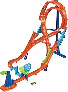 Hot Wheels -Track Set With 1 Car, Tall Figure-8 for Race & Stunting, Connects to Other Tracks, Folds for Convenient Storage, HMB15