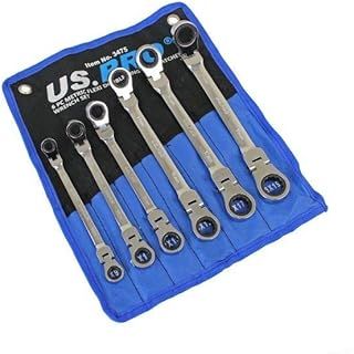 US PRO Tools 6pc Metric Flexi Double Ring Gear Ratchet Spanner Wrench Set 8-19mm 3475