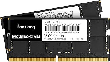 fanxiang DDR5 RAM 64GB (2x32GB) - DDR5 SODIMM 5600MHz CL40, Laptop RAM Compatible with Intel and AMD System, RAM DDR5 for Laptop Notebook Gaming Memory, SD05 - Black