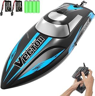 RC Boat Remote Control Boat for Pools and Lakes, 20+ mph Self Righting Racing Boats with Rechargeable Battery for Kids and Adults, with Low Battery Alarm