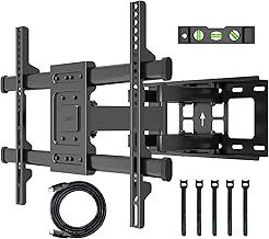 TV Wall Bracket for 32-85 inch LED LCD, Swivel Tilt TV Wall Mount Full Motion, Heavy Duty Strong Solid Dual Arms up to 60KG, Max VESA 600x400mm, with HDMI Cable