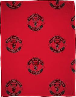 Manchester United FC Official Fleece Throw Blanket | Super Soft, Football Crest Design | Warm Super Soft Feel Red Throw | Perfect for Home, Bedroom, Sleepovers & Camping