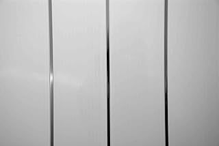 5mm WALL PANEL & CEILING PANEL WHITE WITH 2 SILVER STRIP ATTACHED Tongue and Grooved Ideal for your bath/shower walls going over tiles and on your ceiling 100% waterproof