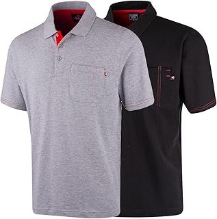 Lee Cooper LCTS011 Men's Pique Polo Shirt, Grey Marl, XL