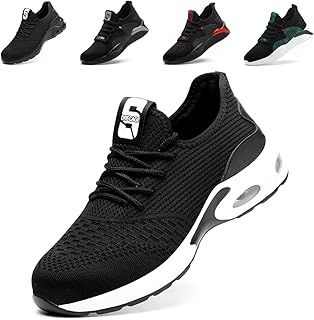 Nasogetch Safety Trainers Men Women Steel Cap Trainers Lightweight Safety Shoes Breathable Cushion Non Slip