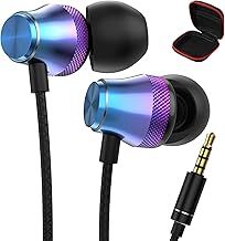 ACAGET Wired Earphone 3.5mm Jack for Airplane School Student, 3.5mm Headphones In Ear with Mic Noise Cancelling Earbuds Wired for Samsung A15 A14 A05s S10 A12 for iPhone 6 MP3 MP4 for PS-5 PC Purple