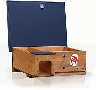 Hedgehog House Golden Brown With Anti Bacteria Coating | Predator and Cat Proof Outdoor Habitat, Feeding Station and Home | Eco Friendly Roof And Solid Wood Floor