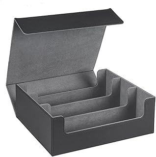 Nagoyuki 1 PCS Magnetic Card Storage Box Top Side-Loading Deck Case Game Cards Box Black+Gray