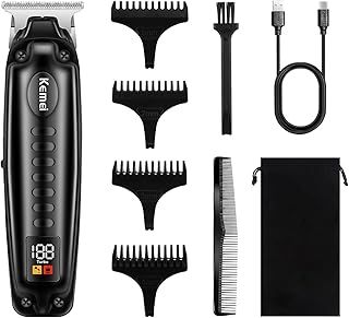 KEMEI Professional Hair Clipper for Men, Cordless Barber Haircut Machine, Electric T-Blade Zero Gapped Trimmer, Wireless Haircut Machine, Rechargeable Detailer Trimmer for Family & Barbers KM-1578