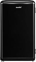 COMFEE' RCD93BL2UKRT(E) Under Counter Fridge, 93L Retro Freestanding Fridge with Chiller Box, Adjustable Thermostats, LED light, Black