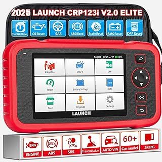 LAUNCH OBD2 Code Reader CRP123i V2.0 OBD2 Scanner, OBD2 Diagnostic Tool with 4 System ENG/ABS/SRS/AT Diagnosis, 7 Reset Throttle/Oil/SAS/DPF/ABS/Brake/BMS Auto, Lifetime Software Update