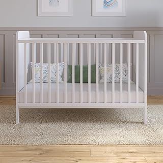 Love For Sleep LEVI Baby Cot Bed 120x60cm - Wooden Convertible Toddler Bed with Quilted Microfiber Foam Mattress (Anthracite/Pine, 120x60cm)
