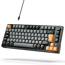 ARZOPA Wireless Mechanical Gaming Keyboard, 87 Keys RGB Backlit Gasket Mount PC Gaming Keyboard, UK Layout, Compact Hot-Swappable Mechanical Keyboard, Sound Absorbing Pads, Custom Switch