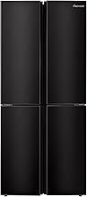 Fridgemaster MQ79394EB Freestanding American 4 Door Fridge Freezer 427L, Total No Frost, Inverter compressor, Black, 64.3D x 79.4W x 181.6H cm, E Rated