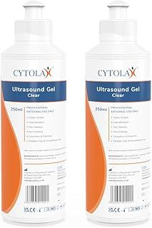2X 250ml Cytolax Ultrasound Gel, Thick Clear | Conductive High Viscosity Clear Transmission Gel | Doppler Machine | Hypoallergenic Non Irritating Non Staining, UKCA CE Certified
