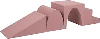 KiddyMoon Foam Playground For Kids Obstacle Course For Children Montessori Toy For Babies Soft Construction Blocks Element, Wedge/Ramp/Halfshaft, Made In The EU, Darkblue:-