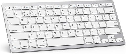 OMOTON Bluetooth Wireless Keyboard for iOS Compatible with iPad Pro/Air/Mini, iPhone and More, UK QWERTY Keyboard Layout