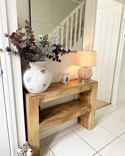 Solid Wood Console Hall Telephone Table 76cm High x 100cm Wide x 26cm Deep (Light)