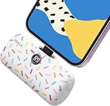 iWALK Pattern Small Portable Charger 4800mAh, Colorful Mini Power Bank PD Fast Charging Cute Battery Pack with LED Display Compatible with iPhone 14/14 Pro Max/13/12/11 Series/X/8/7/6