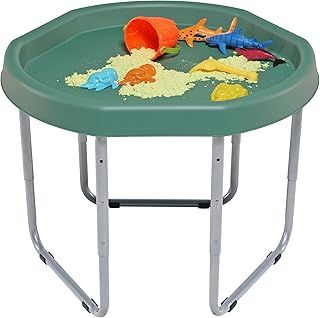 KUB Original Hexacle Tuff Tray & Stand (Jungle Green) - Sensory Play Tray Stand for Kid’s Messy Play – Water and Sand – Garden Bubble Fun – 2 Way Play With or Without Stand