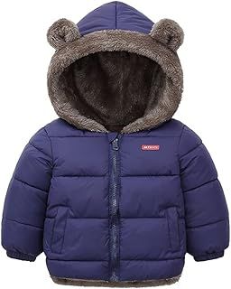 Kids Boys Girls Hooded Down Jacket Toddler Baby Bear Ear Thicken Warm Winter Coat Outerwear