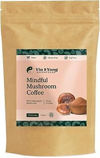 Mushroom Coffee 175g, by Yin & Yang Superfoods (35 Servings), Boost Focus & Immunity | Reishi, Cordyceps, Lion's Mane, Chaga, Brazilian Arabica Instant Coffee | Antioxidant Rich