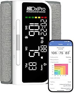 OxiPro BP2 Smart Blood Pressure Monitor with App - NHS Supplier - CE Approved - Bluetooth Blood Pressure Machines - Universal Small/Large Cuff - Email BP Monitor Results to Your NHS Doctor via App