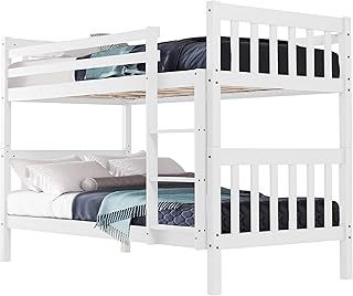 Blisswood Double Bunk Bed, 3ft Single Bed Frame with Ladder, Extra Strong & Durable, Wooden Kids bunk beds Twin Sleeper for Kids, Children, Adults, Double Bed Frame With Under Bed Storage (Blue)