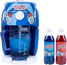 SLUSH PUPPiE Snowcone Machine & Syrups Bundle. Home Countertop SLUSH PUPPY Maker. Includes 500ml Blue Raspberry Syrup & 500ml Strawberry Syrup Gift Set.