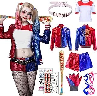 Quinn Costume for Kids Adult Quinn Fancy Dress Halloween Villain Costume for Halloween Cosplay